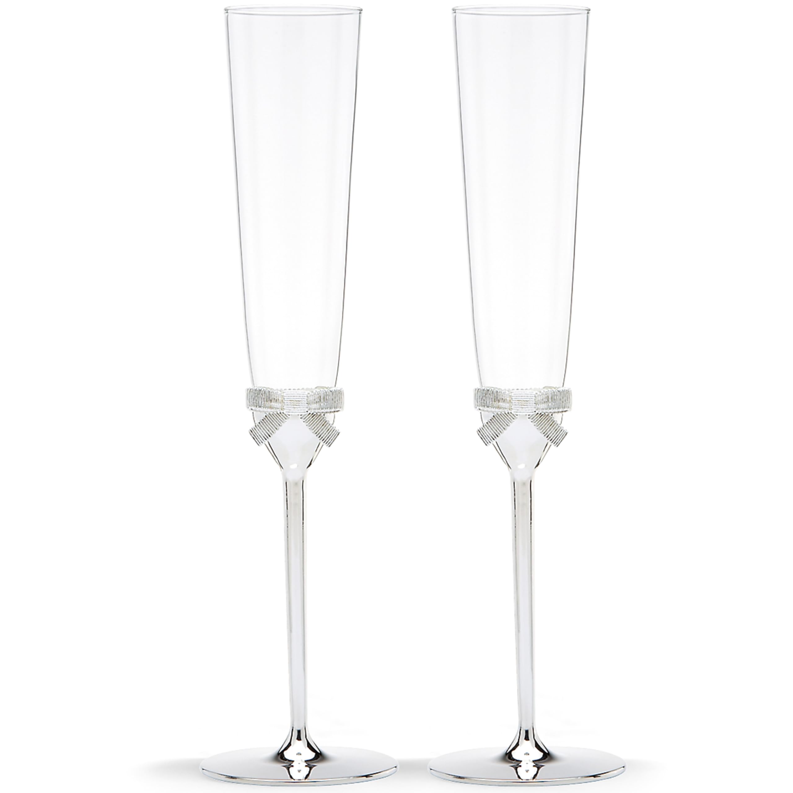 Kate Spade New York Grace Avenue 2-Piece Champagne Flute Set, 2 Count (Pack of 1), Metallic
