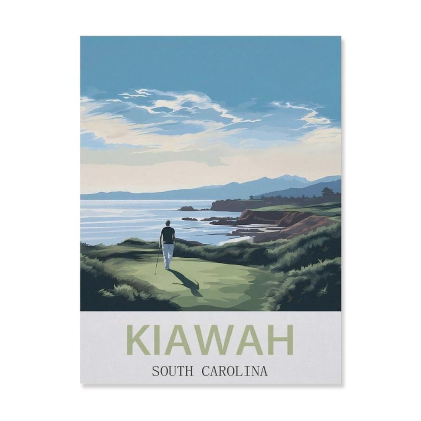 Vintage Art Metal Signs Funny Sign，Kiawah South Carolina，Wall Artwork Metal Poster Bathroom Decor Vintage Country Decor Retro Metal Poster(30x40cm）12x16 inch-EH25