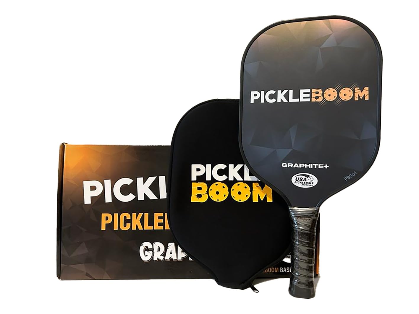 PickleBoom Graphite+ Paddle | Polypropylene Honeycomb Core | Carbon Fiber Surface | Comfortable Grip Handle | Paddle Cover with zip | USAP Approved Paddle | A Great Gift