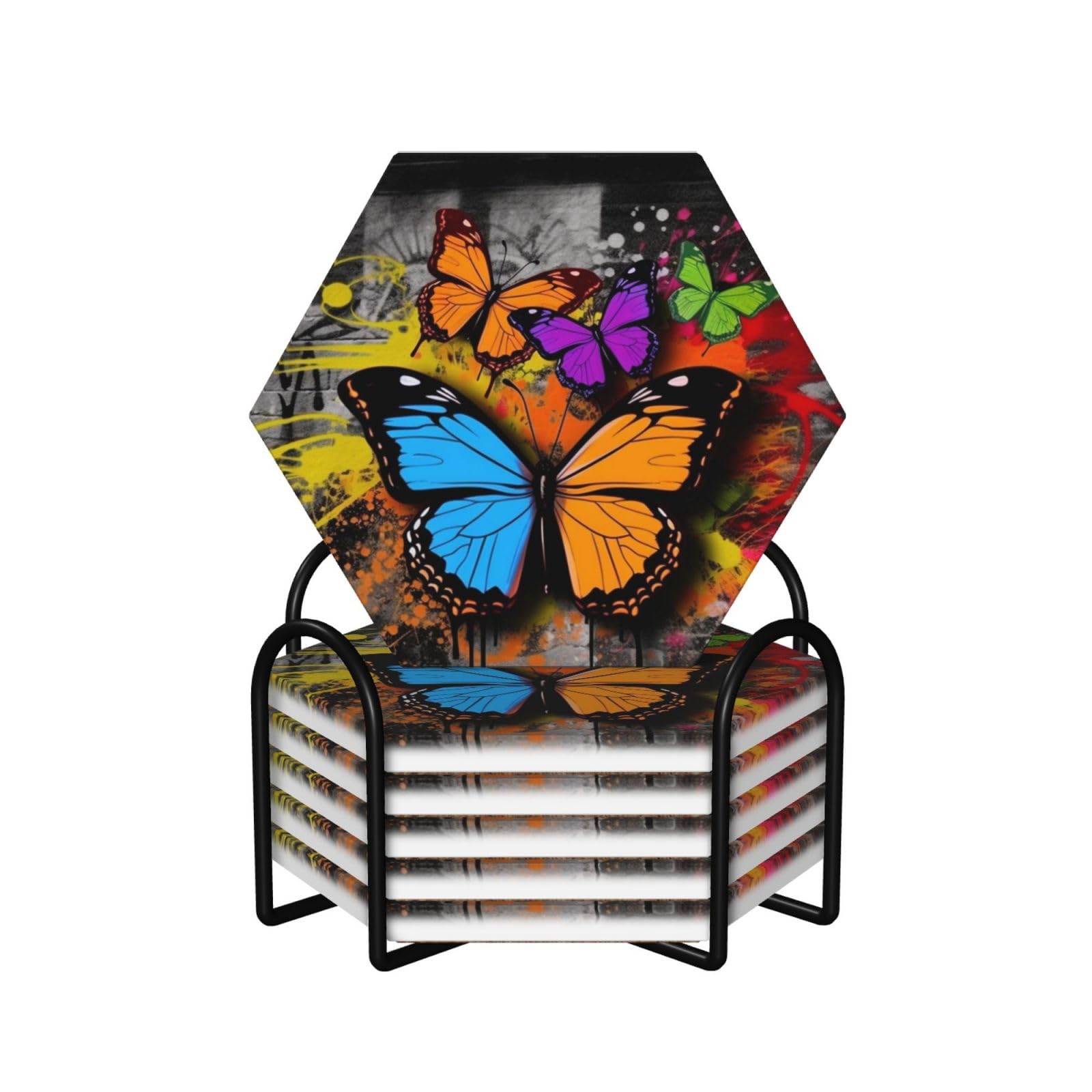 Dessous de verre en céramique papillon table sous-verre liège anti-rayure