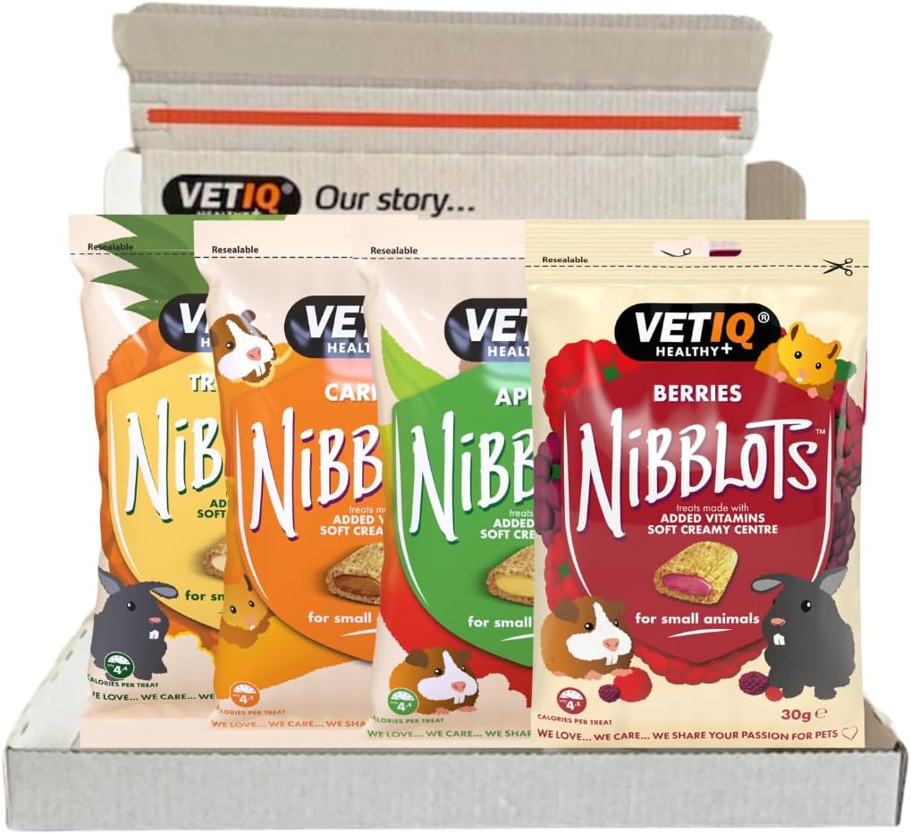 VetIQ Nibblots Treats for Small Animals, Variety (4x30g), Rabbit Food