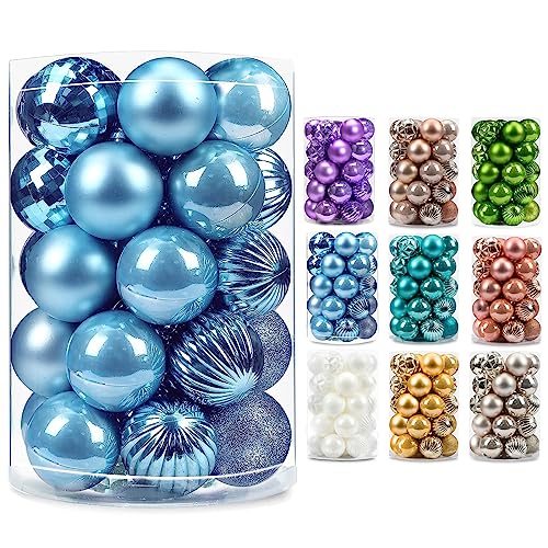 AMS-34ct-Christmas-Ball-Mini-Ornaments-Party-Decorations-Shatterproof-Festival-Pendant-Hangings-for-Xmas-Tree-Decor15740mmLight-Blue