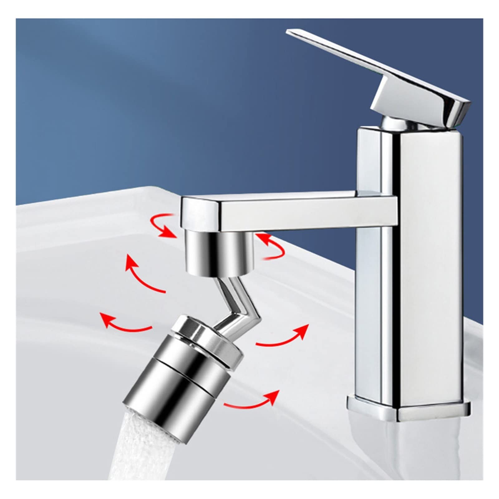 Universeller spritzwassergeschützter Wasserhahn 1080-Grad-Aufzug Rotary Bubbler Badezimmerwäsche Ausziehbarer mechanischer Arm-Wasserhahn-Verlängerung Gut Gemacht(New type dual mode)