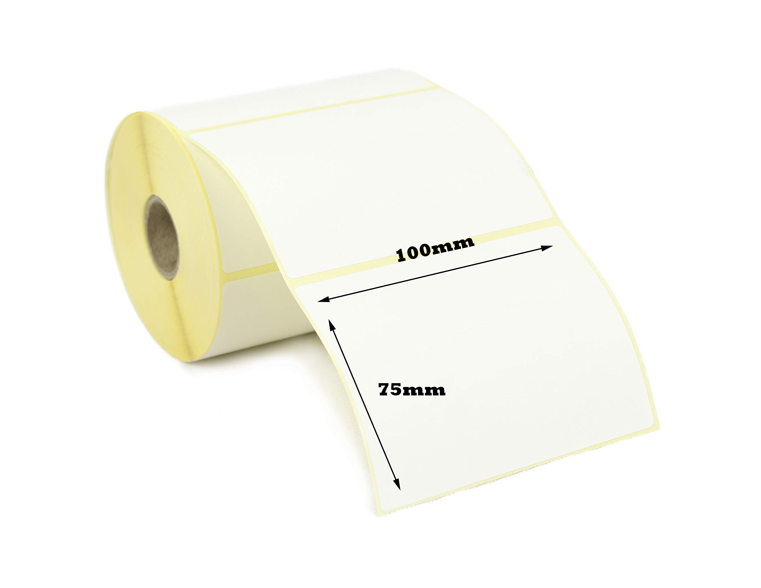 Label Metrics - 100mm x 75mm Direct Thermal Labels with Strong Permanent Adhesive. Compatible with Direct Thermal Desktop Printers. (2 Rolls)