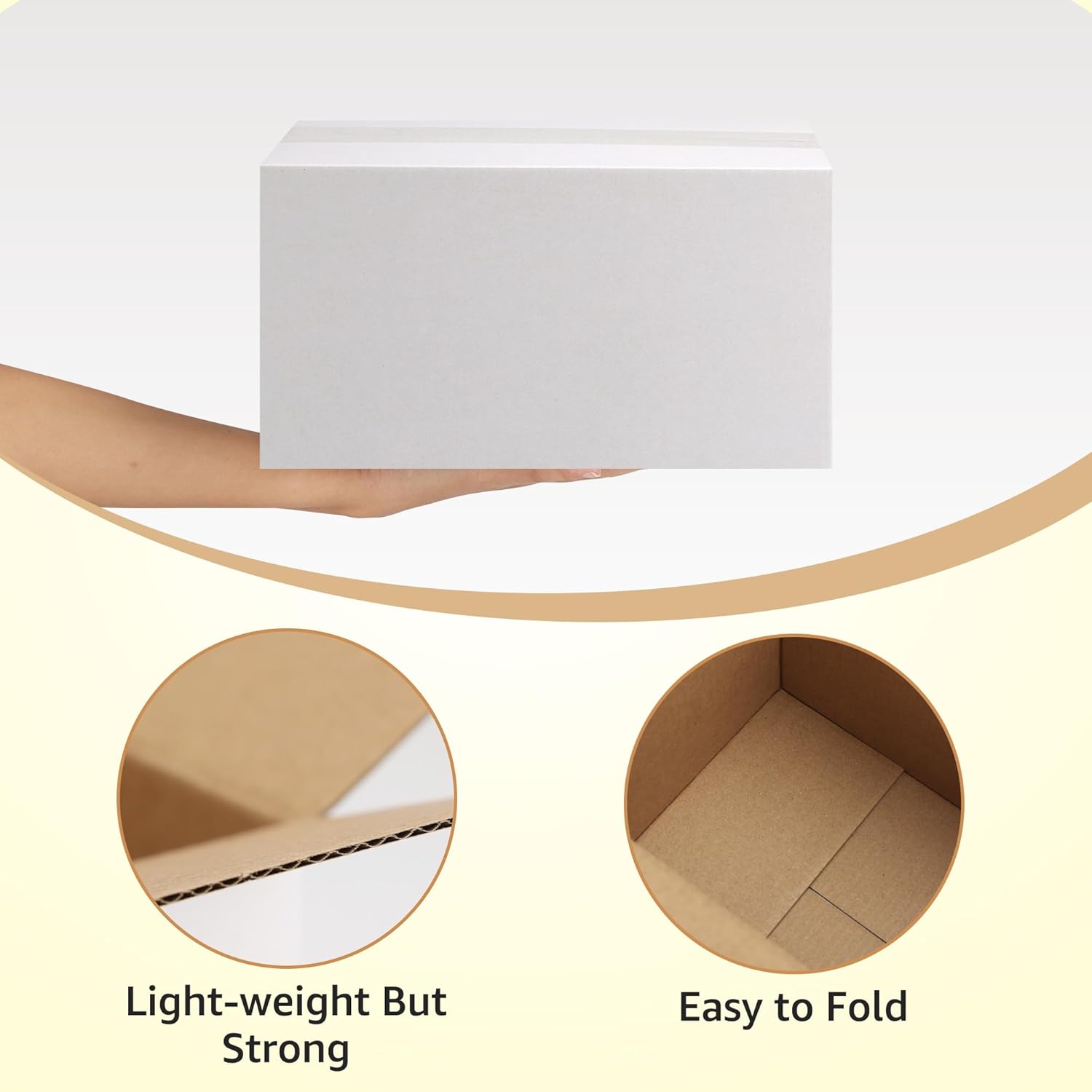 Calenzana 11x6x6 Shipping Boxes Set of 40, White Corrugated Cardboard Box for Mailing Packing Gifts Small Business