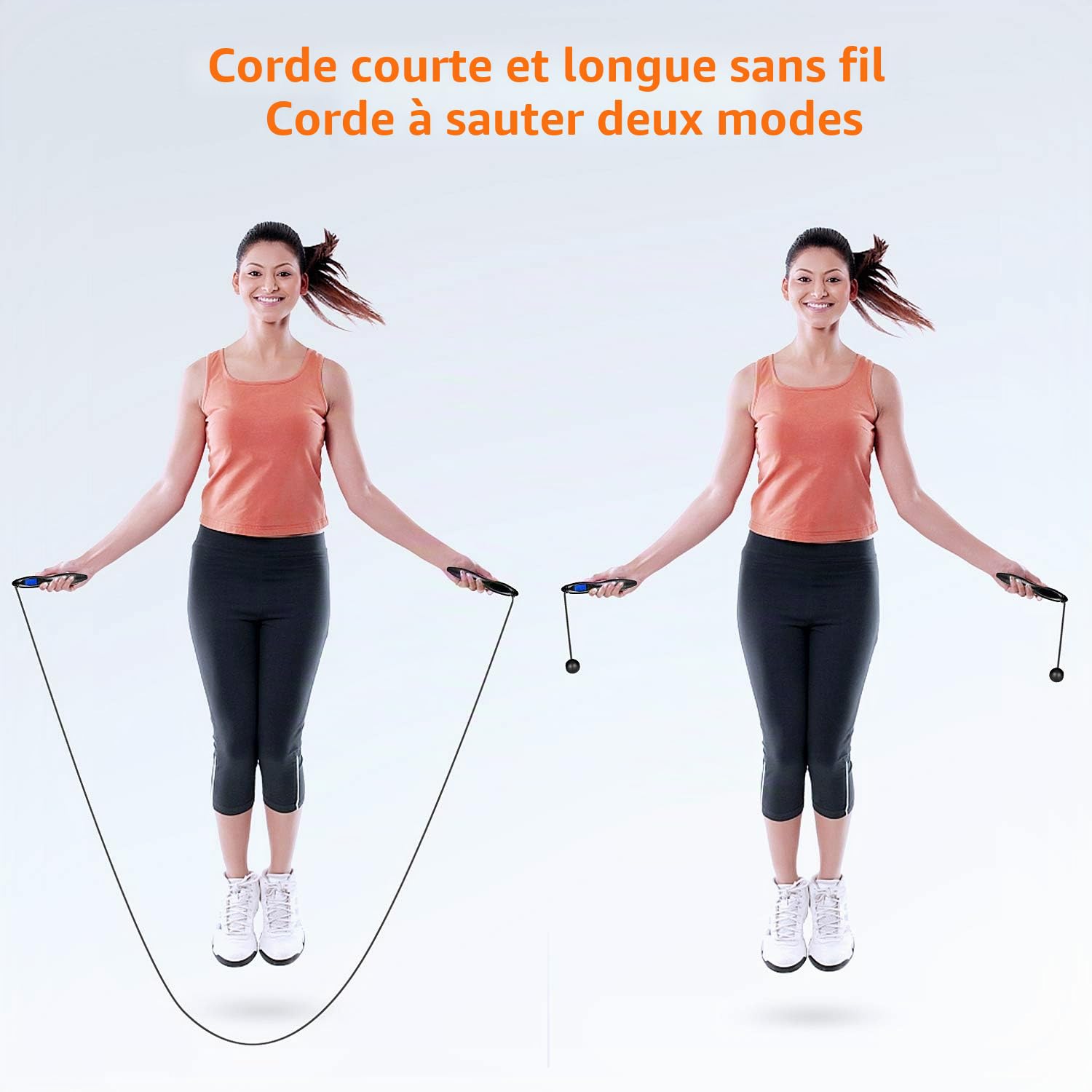 Corde à Sauter Sport, Corde à Sauter sans fil avec Compteur Calories et Minuterie, Jump Rope Réglable, LCD écran montrant, Poignées Antidérapantes pour Adulte,Enfant