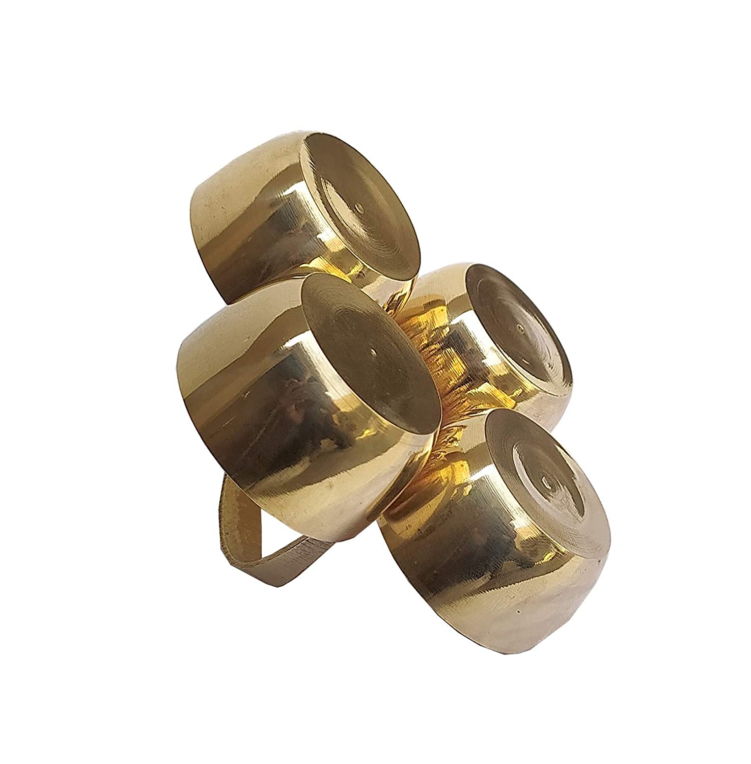 Anshraj Traditional Small Brass Chopala Bowl for Hindu Religious Ceremonies/Pooja, Roti Chawal, Elaichi, Mishri, 4 Bowl Stand/Brass Chowmukh Haldi Kumkum Holder 2