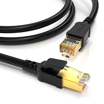 Cat 8 Ethernet Cable, High Speed 40Gbps 2000Mhz Network Cord Cat8 RJ45 Indoor Heavy Duty LAN Cables Compatible for Gaming PC Modem Router
