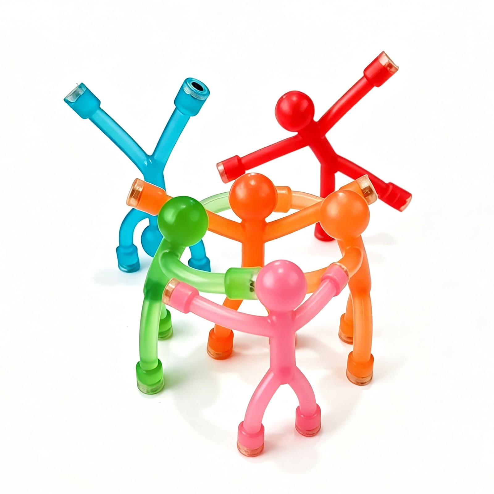 Mag Men, Six Piece Figure Set, Travel Entertainment and Fridge Display, Flexible Design for Multiple Applications, Desk Accessory for Various Settings