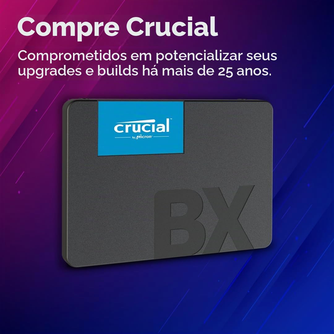 Crucial SSD interno BX500 4TB 3D NAND SATA de 2,5 polegadas, até