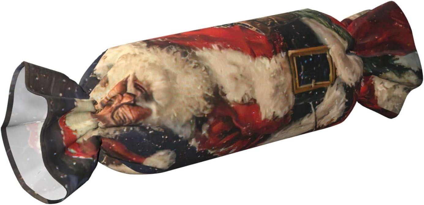 Merry Christmas Print Candy Cylindrical Comfortable Pillow Throw Pillows Home Decor Easy Maintenance