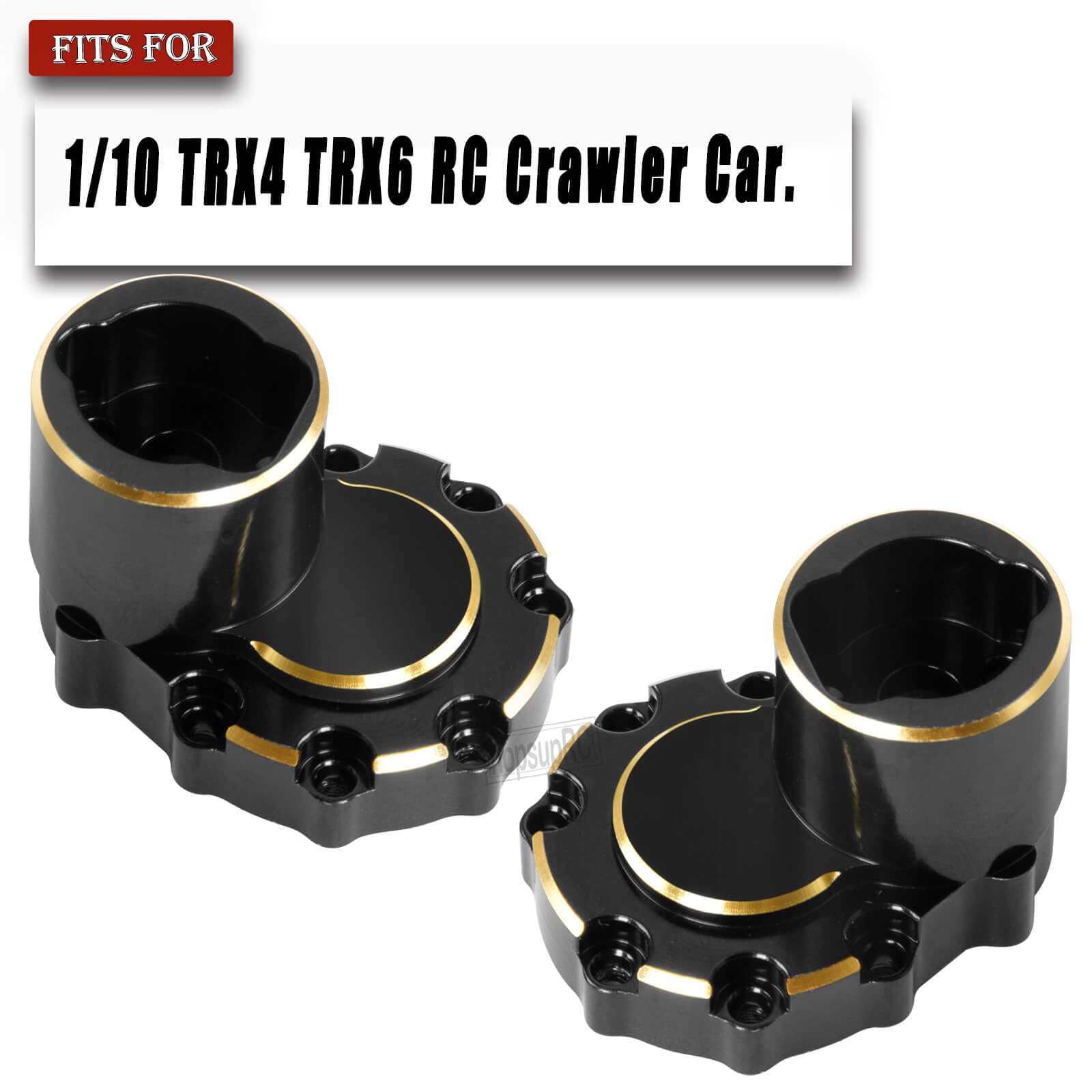 hopsupRC Brass Rear Inner Portal Cover Housing and Portal Drive Axle Mounts Upgrades Part for 1/10 TRX4,TRX6,Rear Inner Portal Cover Housing and Portal Drive Axle Mounts,2PCS Black