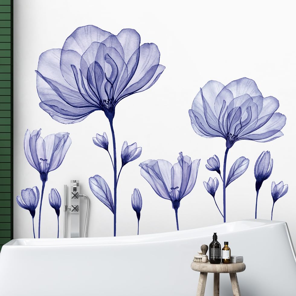 Vinilos decorativos flores de lirio acuarela 12x36 pulg miniatura 4