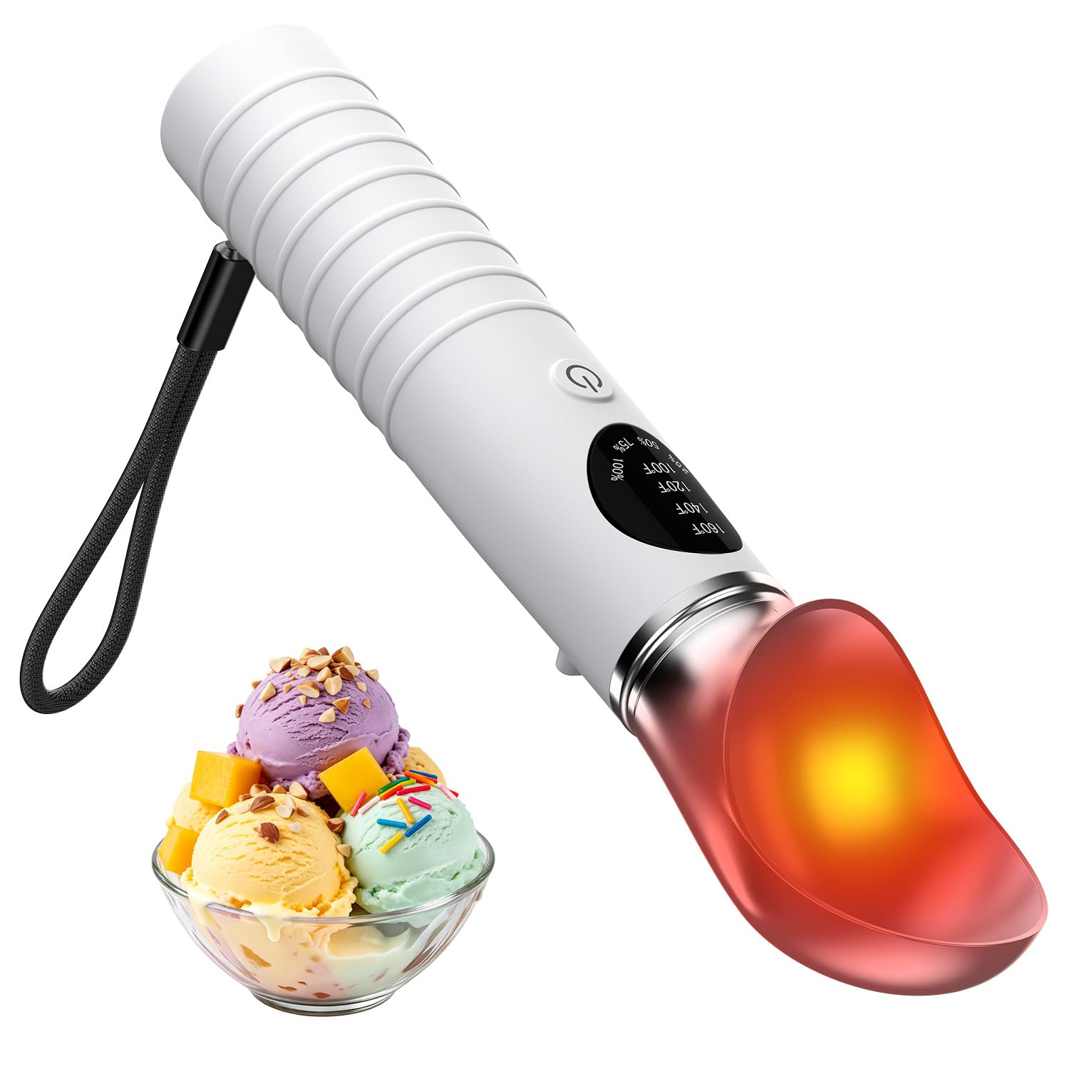 Diesisa Cuillère à glace chauffante en acier inoxydable