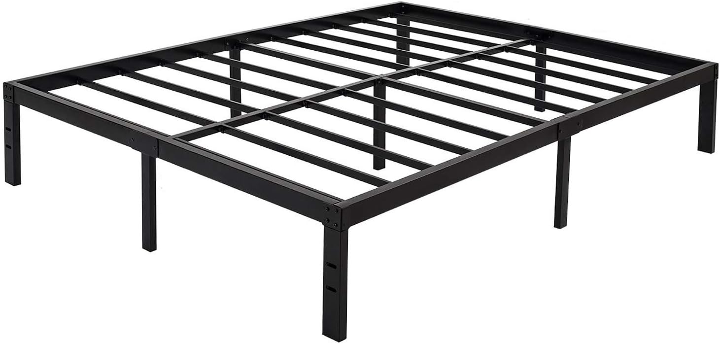 45MinST 14 Inch Platform Bed Frame/Easy Assembly Mattress Foundation / 3000lbs Heavy Duty Steel Slat/Noise Free/No Box Spring Needed, Twin/Full/Queen/King/Cal King(Cal King)