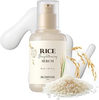SKINFOOD Rice Serum, 48 Hours Fermented Rice Water Skincare Korean Serum for Face, Korean Rice Skincare for Natural Glow Glass Skin, Pore Minimizer, Rice Water Bright, 55ml/1.86fl.oz.