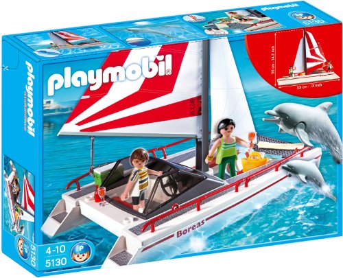 Playmobil - 5130 - Jeu de construction - Catamaran et dauphins