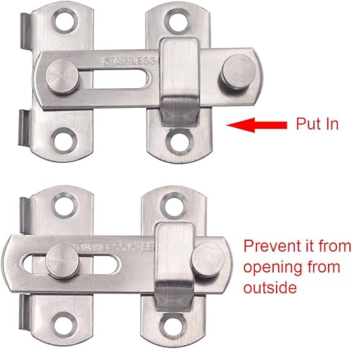 Miniatura 3 de Wolfride 6pcs Flip Door Latch Lock Cerradura de acero inoxidable Flip Bar Pestillo para puerta de puerta