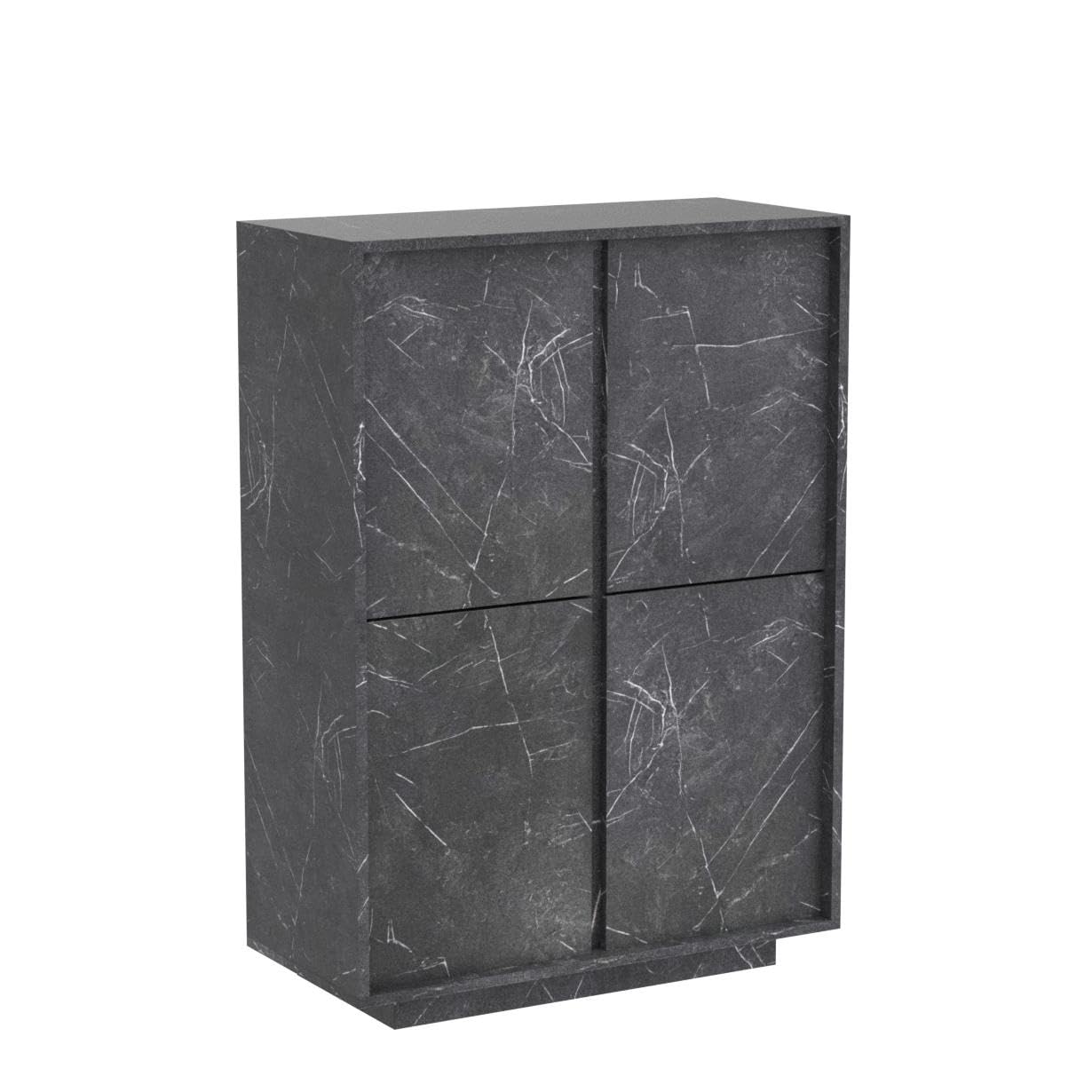 Web Convenienza Madia con 4 Ante Made in Italy – Credenza Contenitore Collezione Carrara per Soggiorno Cucina Ingresso Sala da Pranzo Mobile Design moderno originale Marmo Nero