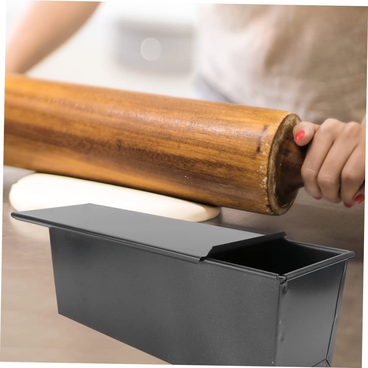900g Moule à Pain Non Stick Pour Toast Boîte De Cuisson Pratique Avec Couvercle Outils De Pâtisserie Pour Cuisine