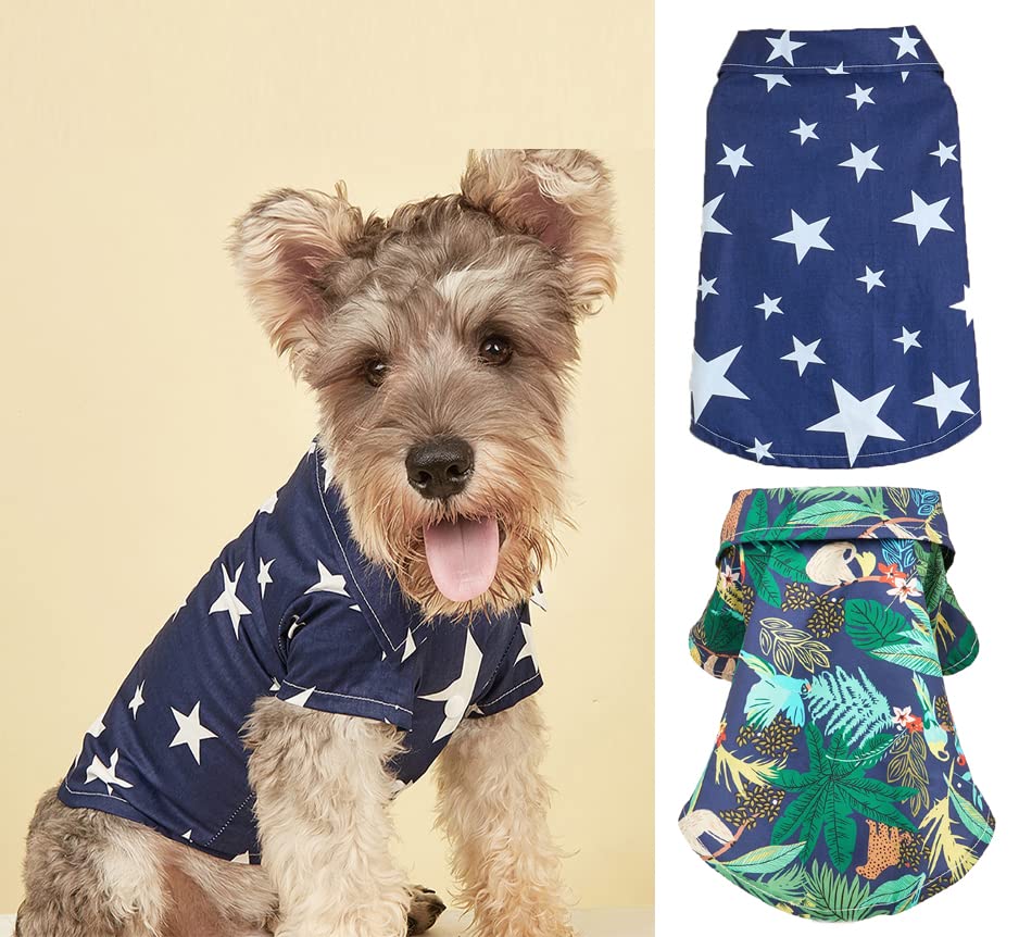 KUTKUT 2 Pcs Hawaiian Dog & Cat Shirt - Pet Summer T-Shirts Breathable Dog Clothes for Small Dogs Cats Pets, Hawaii Style Polo Dog Shirts Beach Seaside Puppy Quick Dry Apparel (Size: L, Chest: 50cm) (B0BHWYCVFG) Amazon Price History, Amazon Price Tracker