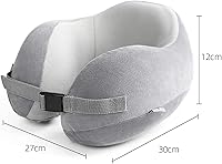 Vista 6 de Almohada de viaje de espuma viscoelástica, almohada de cuello en forma de U, cojín ultra suave y cómodo para soporte del cuello, reposacabezas