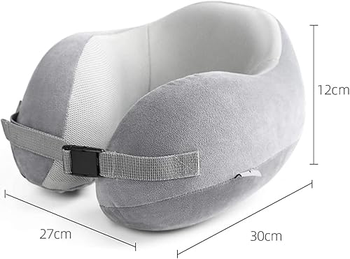 Miniatura 6 de Almohada de viaje de espuma viscoelástica, almohada de cuello en forma de U, cojín ultra suave y cómodo para soporte del cuello, reposacabezas