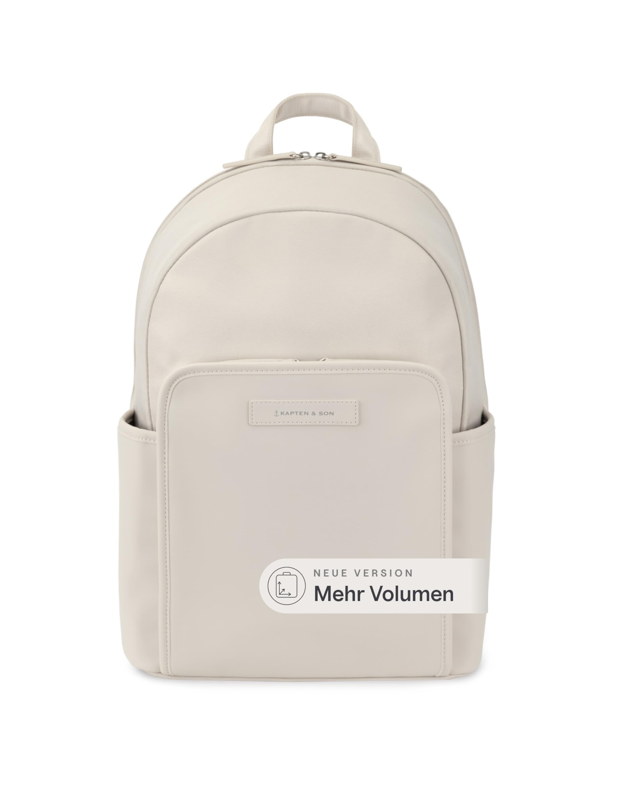 Kapten & Son Rucksack Aalborg NEW Sandstone 18 L | Rucksack Damen & Herren Beige | Handgepäck Rucksack mit 16" Laptopfach | Backpack ideal für Uni, Arbeit, Reisen