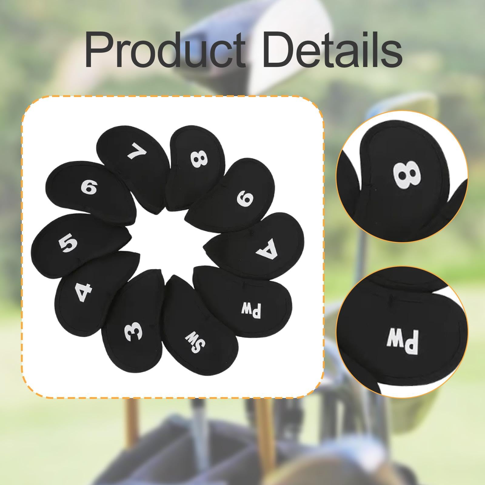 Baoblaze Set di 10 Copri-Testa per Mazze da Golf in Neoprene