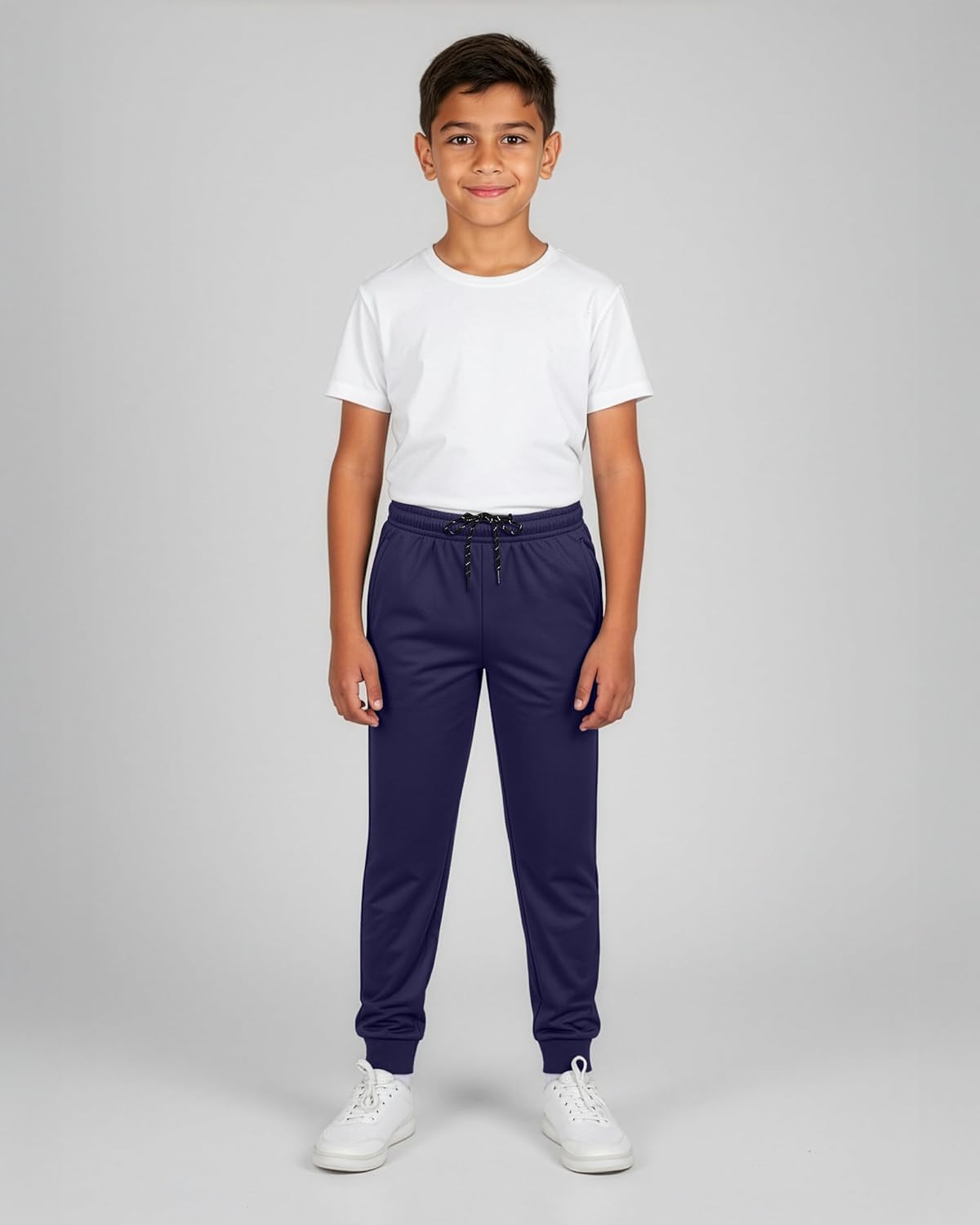 Real Essentials 3 Pack: Boy's Mesh Jogger Sweatpants - Youth Kids Baseball Football Athletic Pants with Pockets - Image 4