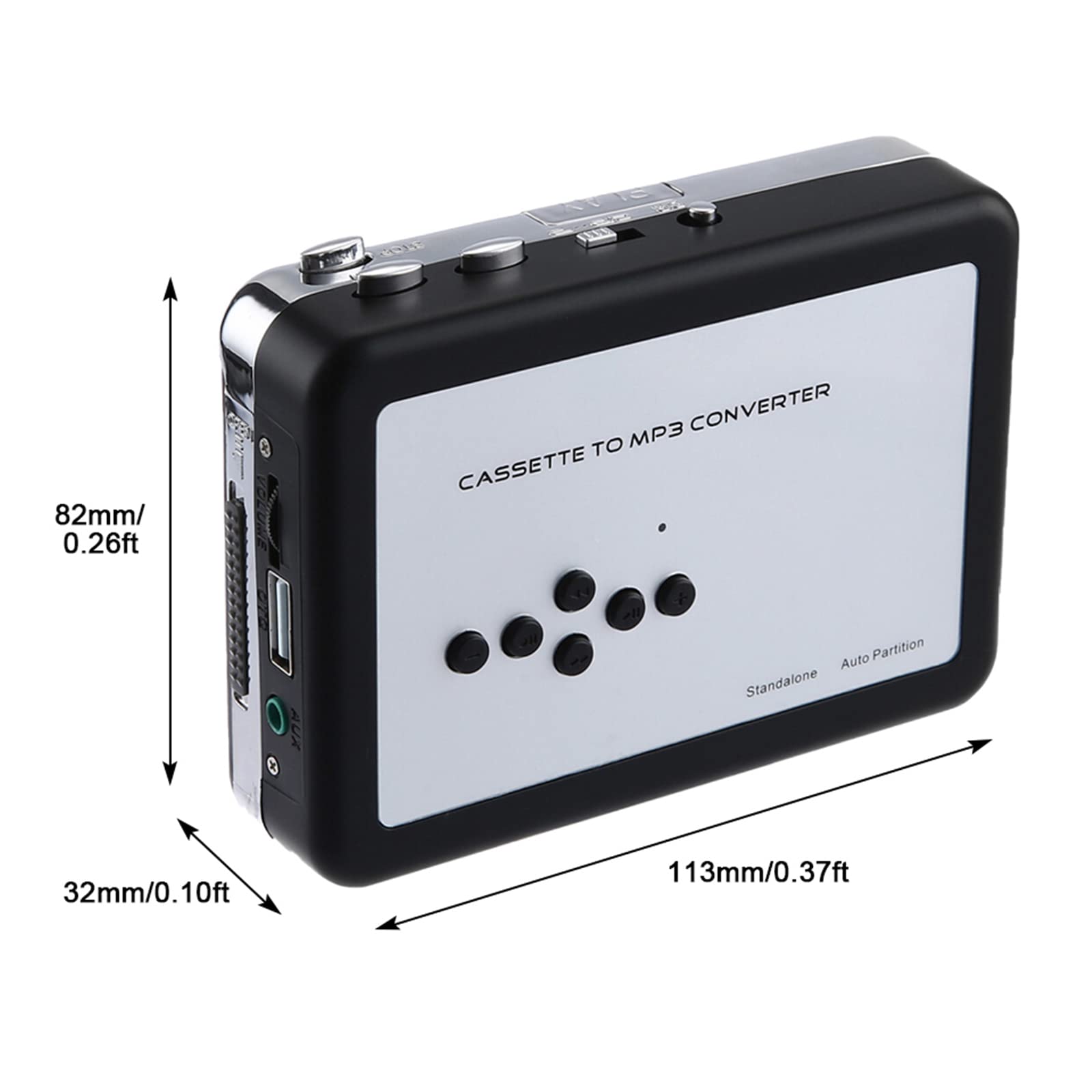 Lecteur de Cassettes, Conversion de Cassettes en MP3 / CD/Stockage USB, avec écouteur/câble USB Musique Lecteur Audio Walkman