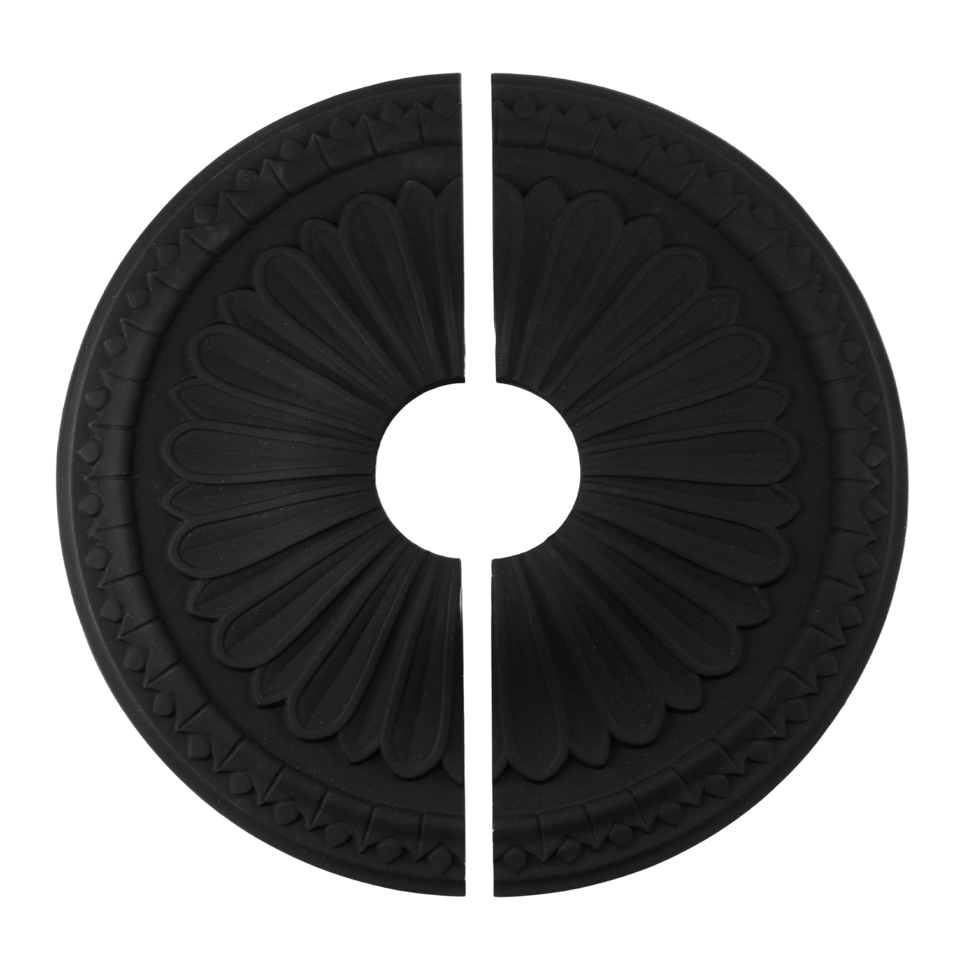 INCREWAY 1 Pc Diameter 14.96 Inches Black Carved Lamp Base, PU Ceiling Decorative Disc Decorative Parts Ceiling Cover Panel Ceiling Fan Disc Lamp Installation Base — image 1