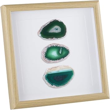 mookaitedecor 8.8 Inch Framed Agate Slices Geode Wall Art Picture Frame