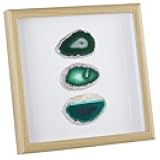 mookaitedecor Framed Agate Slices Wall Art, Geode Slice Stone Picture Frame for Living Room Bedroom Home Decor 8.8 Inches