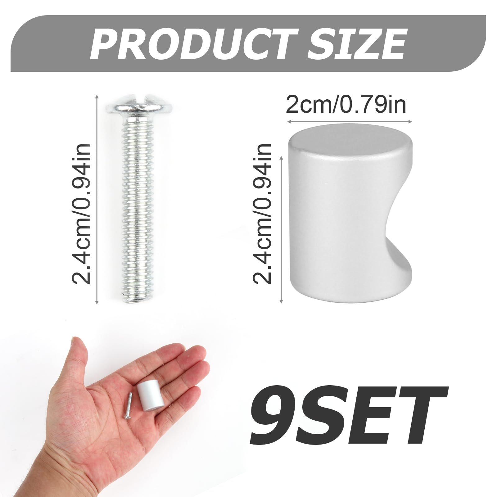 8 Pomos De Aluminio Negros Quluxe – Forma De Cono, Para Cajones Y Armarios. Medida 22x19mm, Tornillos De 25mm Incluidos. Renueva Tus Muebles Fácilmente.