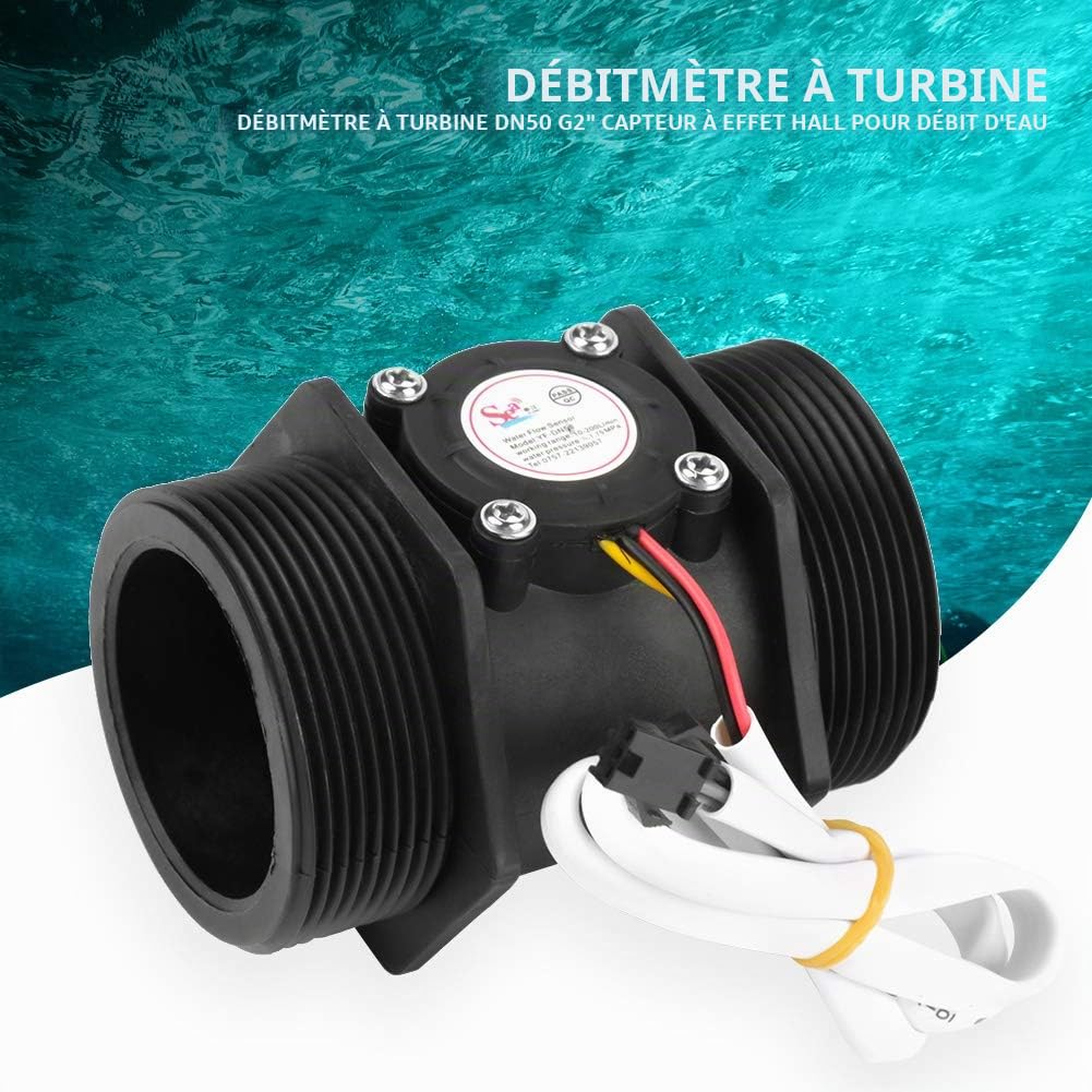 ViaGasaFamido Débitmètre d'eau à Effet Hall, 10-300L/min, DN50 G2, Haute Précision, pour Chauffe-Eau et Systèmes Thermiques