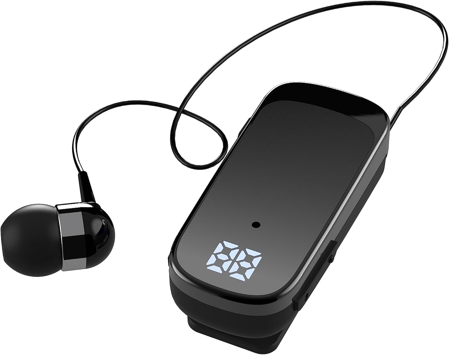 Auricolare Bluetooth Business con Filo Retrattile, Auricolar Senza Fili con Microfono, Bluetooth V5.2, Vivavoce, Compatibile per Universale Smartphone (Nero)