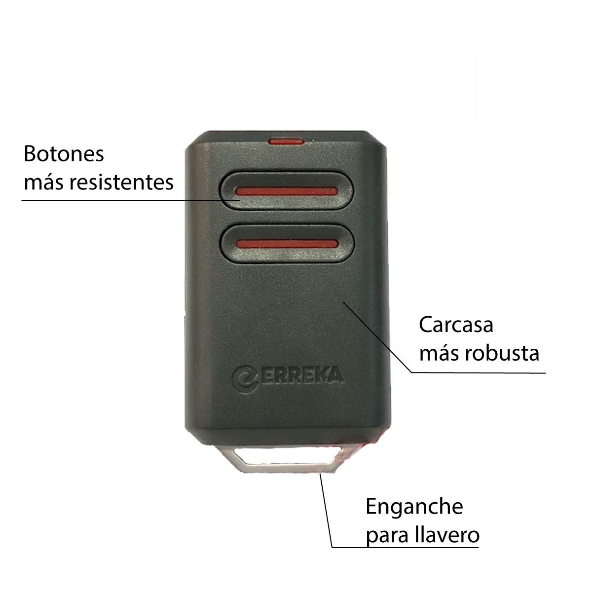 ERREKA KUMA KU02 Mando De Garaje De 2 Botones Canales 433 MHz Compatible Con Erreka Luna Y Reson Nuevo Modelo Más Resistente