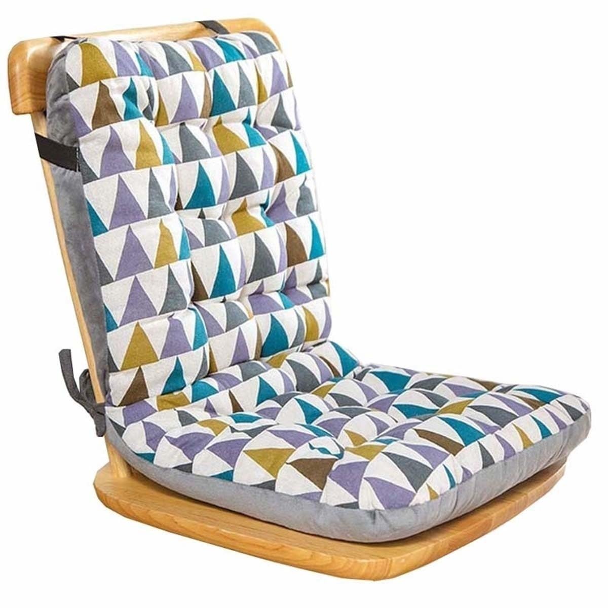 Set of 1/2/4/6 High Back Chair Cushions, Office Chair One-Piece Chair Pads with Ties Dining Room-Kitchen Thickened Chair Seat Cushion Outdoor/Indoor(Color:Color8,Size:XL:45x35x57cm1pc)