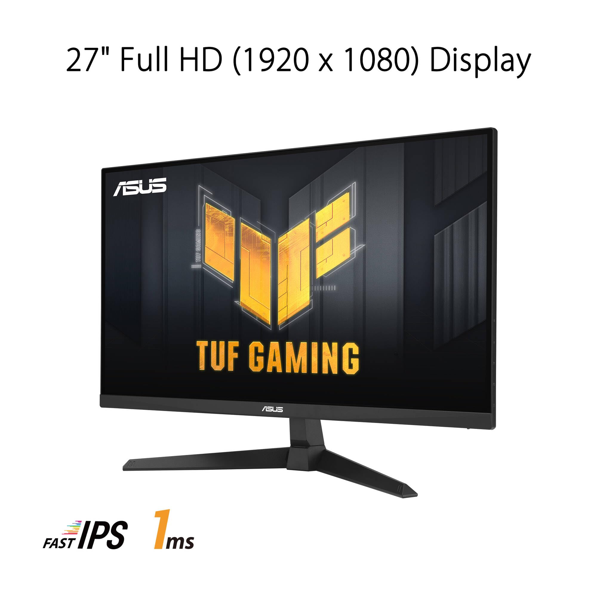 ASUS TUF Gaming Monitor IPS FHD de 27 pulgadas con tiempo de respuesta de 1 ms, frecuencia de actualización de 180 Hz, antideslumbramiento, sin parpadeo, montaje VESA (100 mm), Displayport, HDMI y