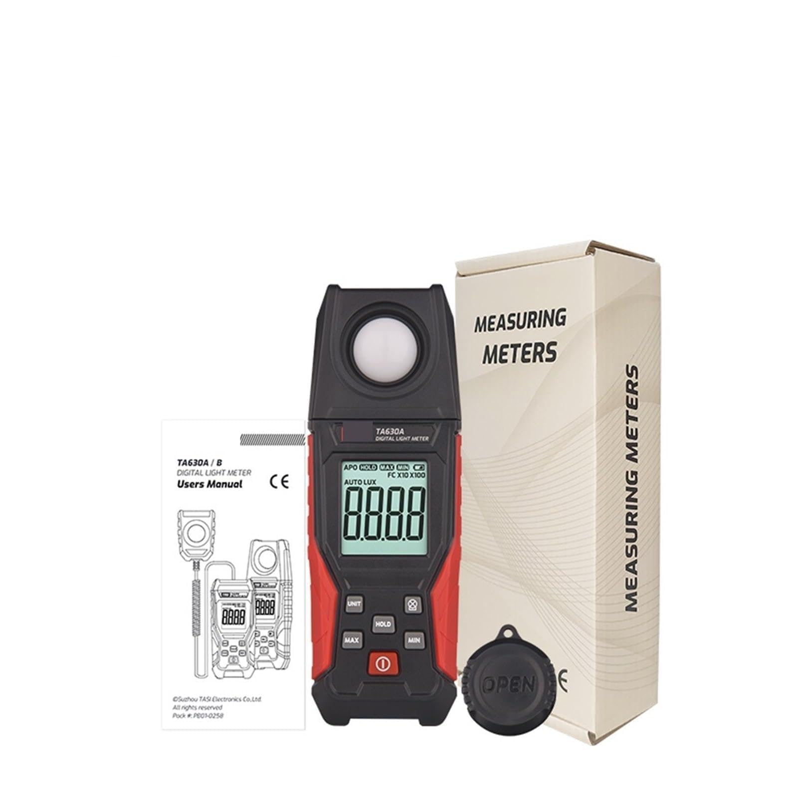 Digital Light Meter, TA630 Luxometer Professional Lux Meter Handheld Light Meter High Accuracy Luxmeter 0.1-200000LUX Illuminometer Photomete(TA630A)