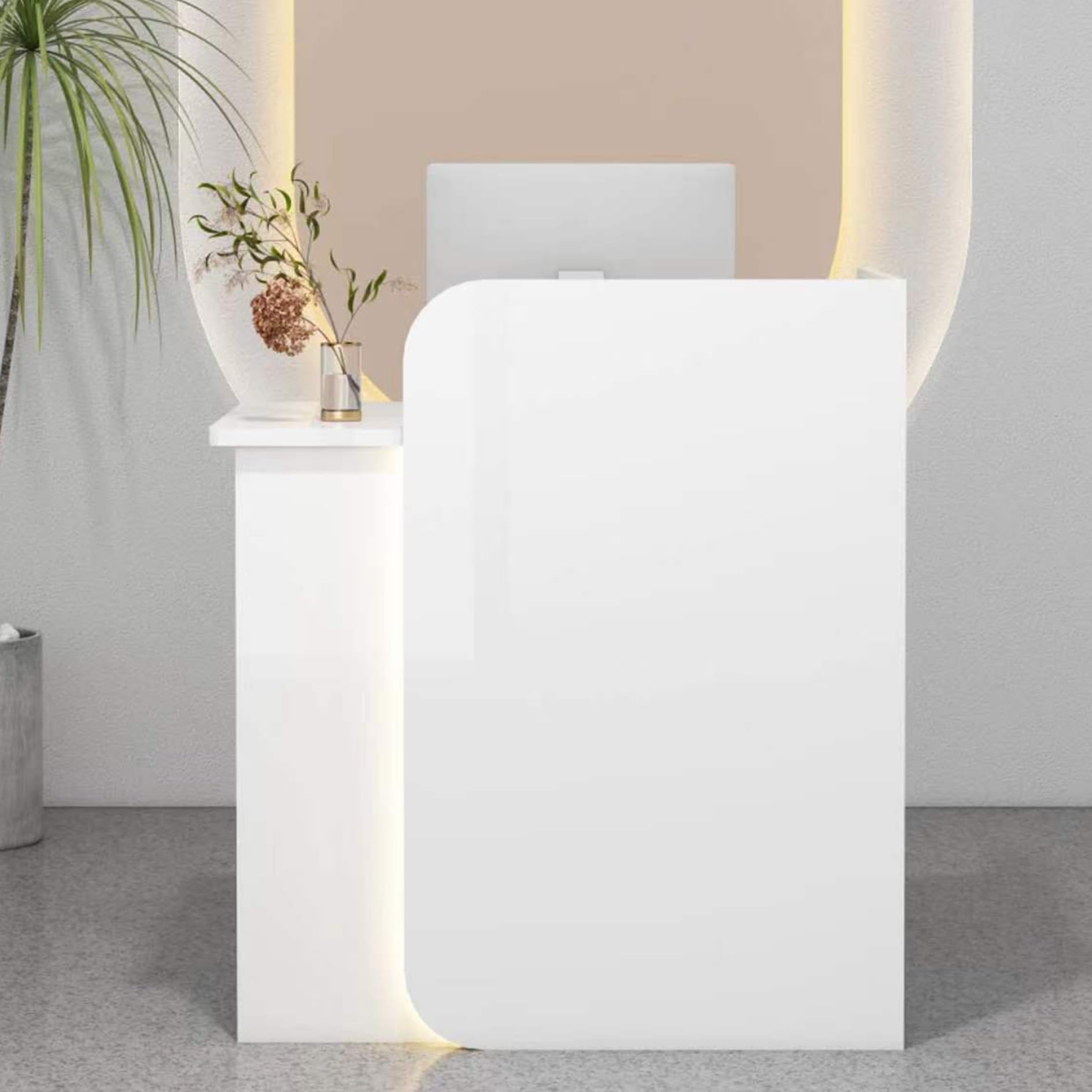 Bancone Estetica, Ufficio, Hotel, Negozi di abbigliamento, Reception Tavolo Bar MDF per Sale aziendali, Pasticcerie, Frutterie, Bancone Casse con Cassetto