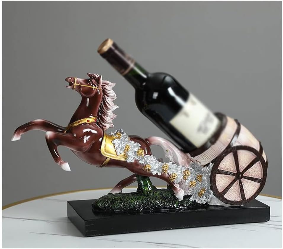 Wine Rack Wine Rack Ornament Free Standing Sculpture Bottle Holder Sturdy for Home Seasonal Decoraton(Size:40.5cm Material:Resin) Bottle Rack (Color : Blue) (White)