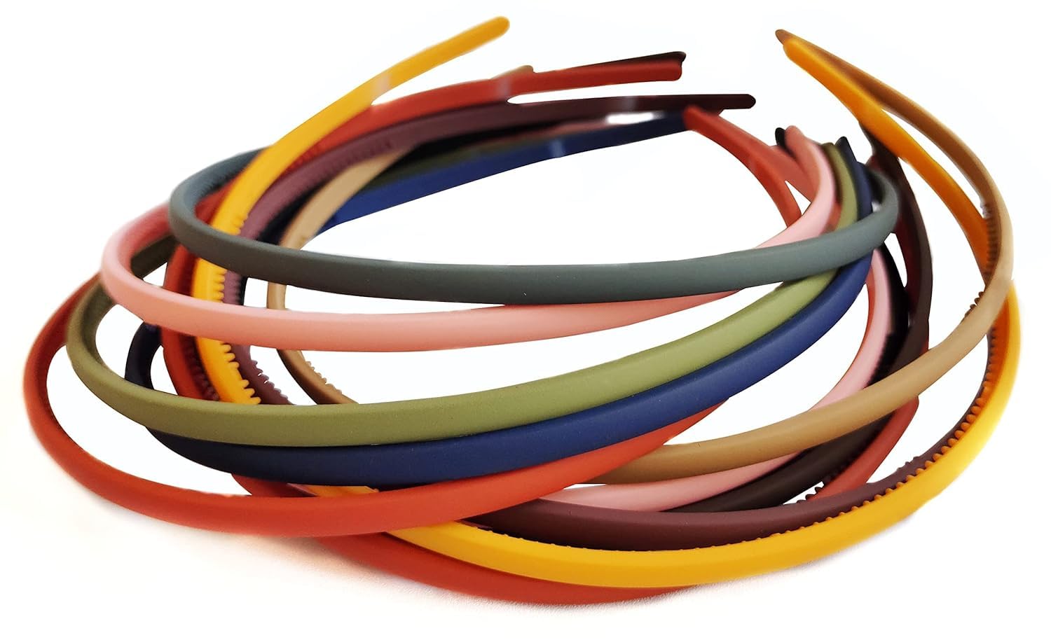 ANNACREATIONS Fashion Plastic Matte Elastic Hair Bands Wavy Hair Comb Headband for Women - MULTICOLOUR (Pack of 12)-image-15