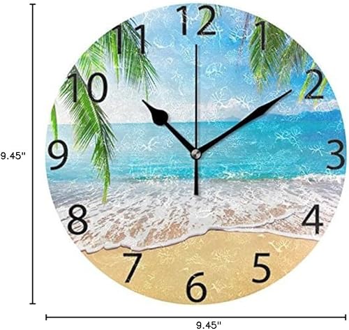 Miniatura 3 de ALAZA - Reloj de pared redondo con diseño de rosas estilo vintage, estilo shabby chic, silencioso, sin tictac, pintura al óleo, para el hogar,