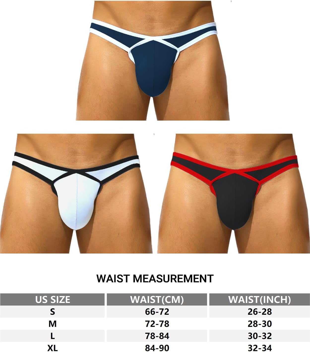 Mens Sexy Bulge Pouch Bikini Low Rise Soft Stretch Striped Briefs Underwear for Male - Image 6