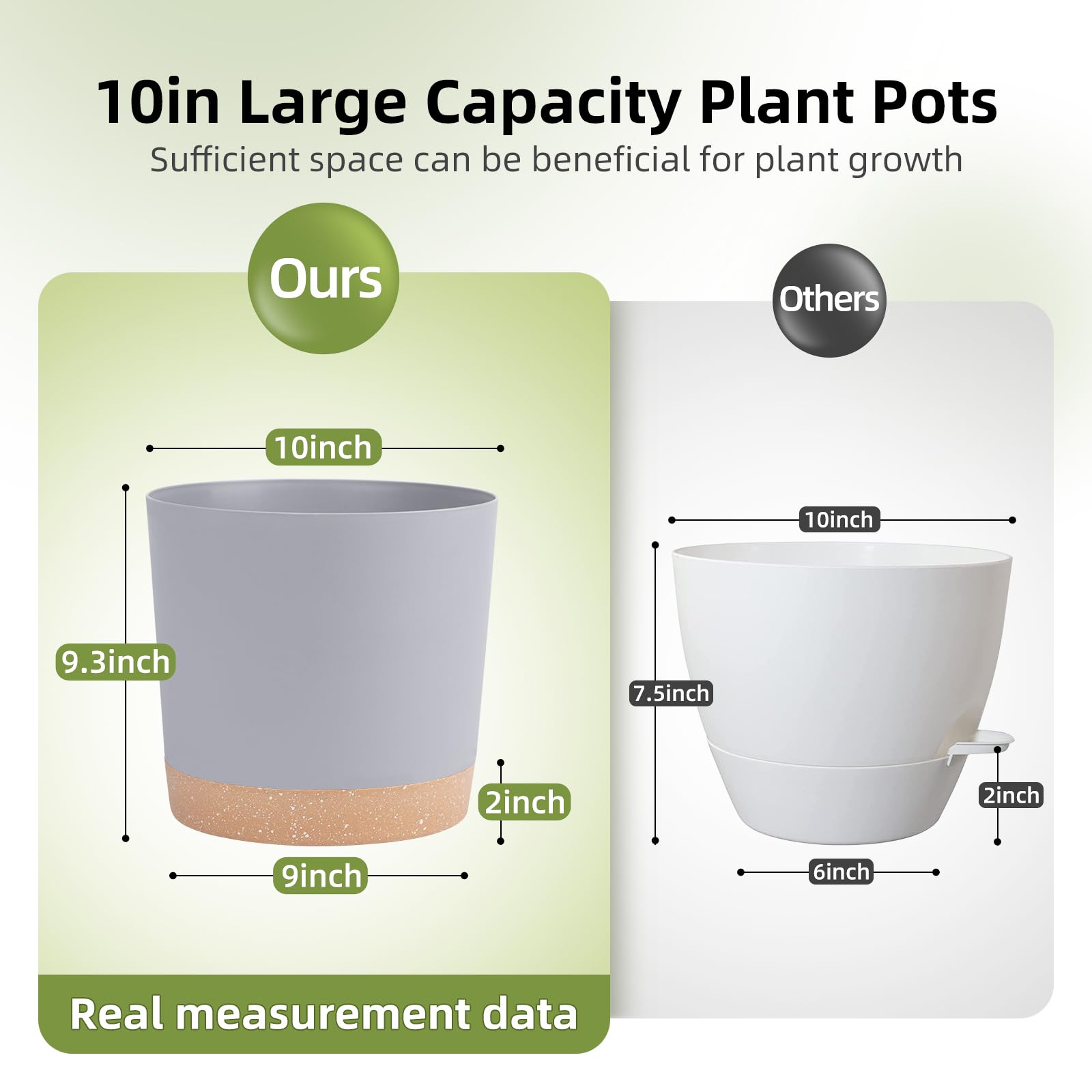 Snapklik.com : QCQHDU 10 Inch Plant Pot, 2 Pack Planters For Indoor Plants