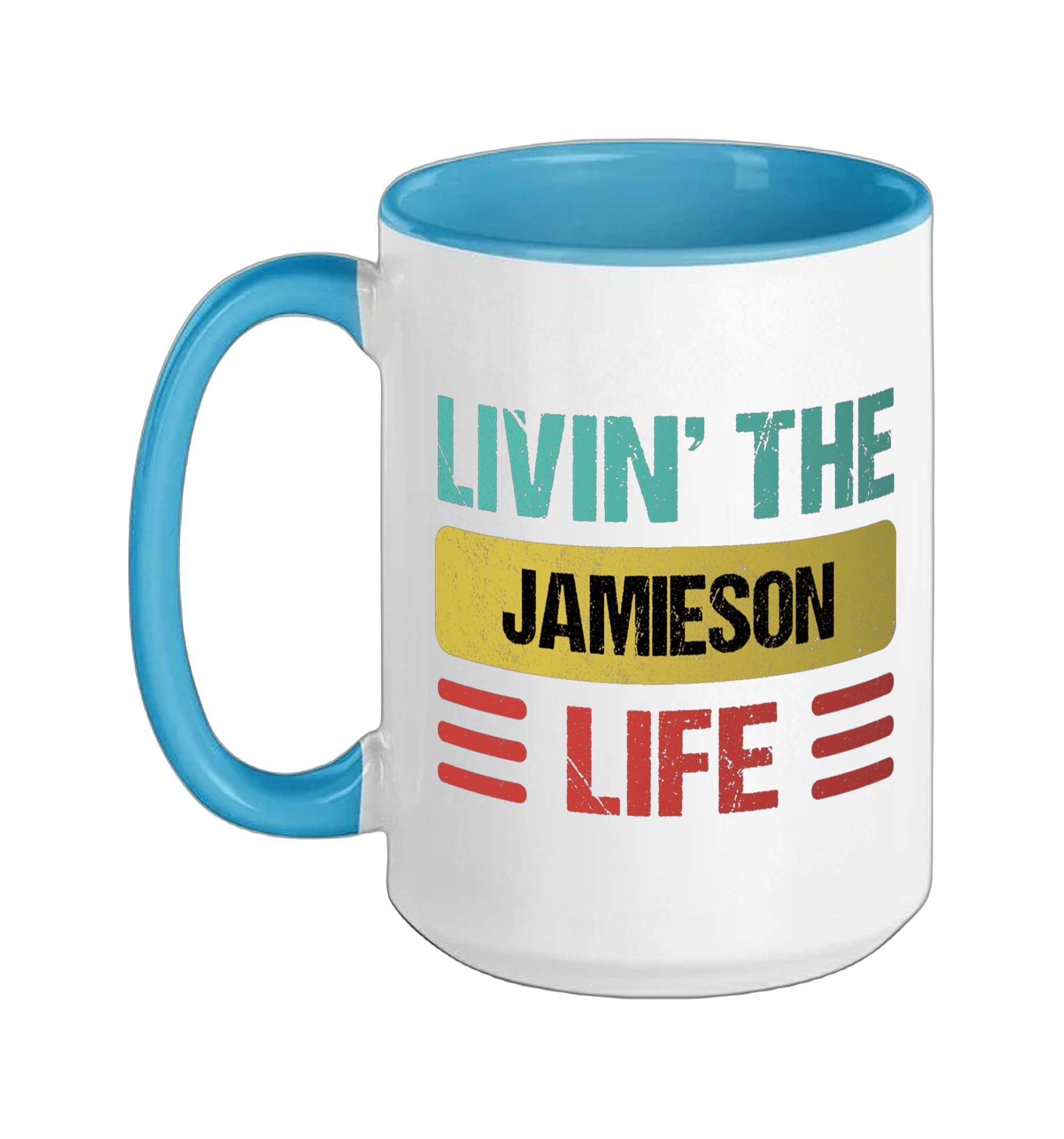 Jamieson Name Ceramic Mug, Blue/White, 15oz Blue/White 15 Ounces