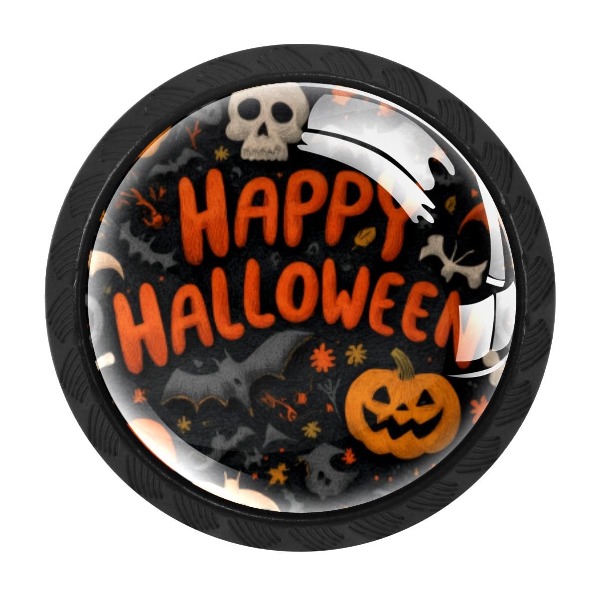 4 PCS Cabinet Knobs, Halloween Pumpkin Skull Drawer Knobs Dresser Handles