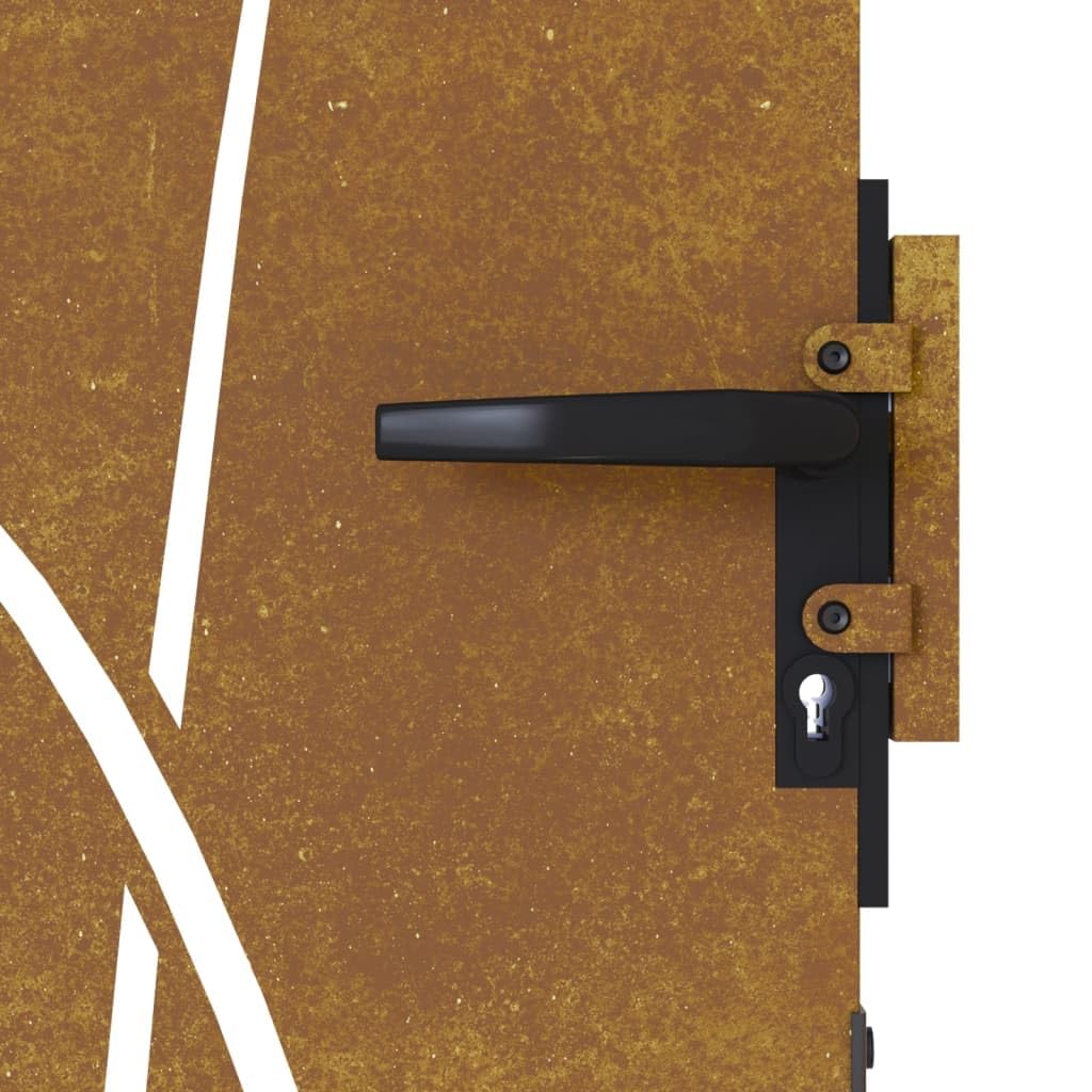 Homgoday Puerta de Jardín de Acero Corten con Diseño Laser: Seguridad y Elegancia